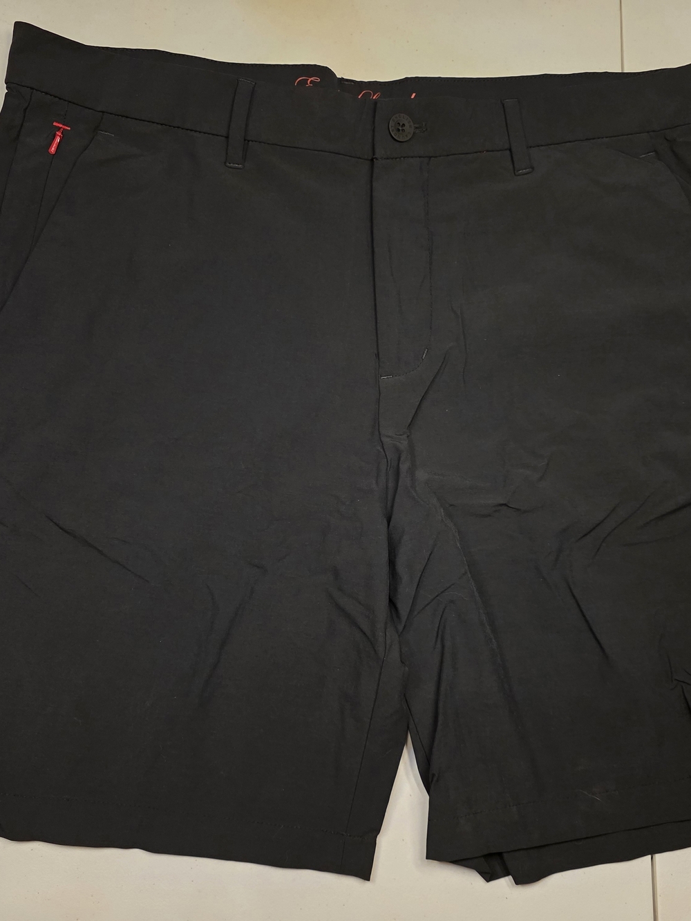 English Laundry Men's Tech Stretch Flat Front Shorts - Black Size 36